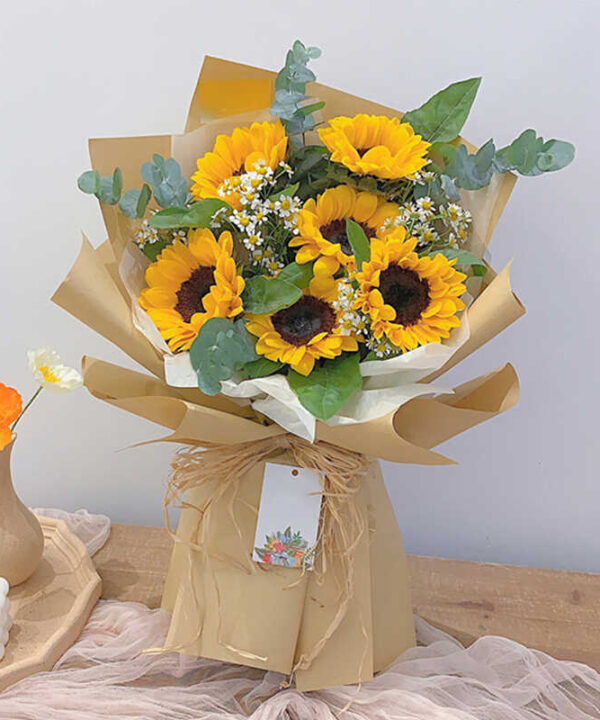 bó hoa hướng dương 5 bông