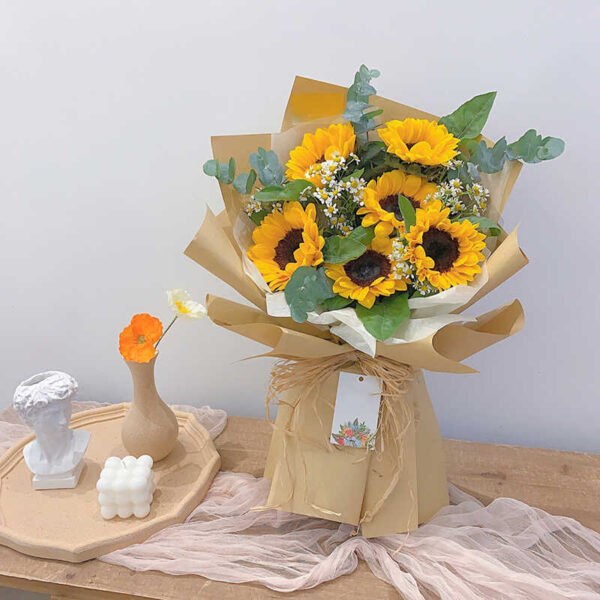 bó hoa hướng dương 5 bông