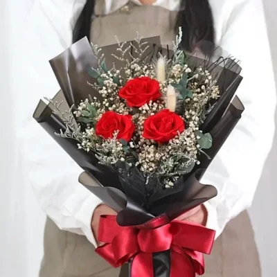 Bó hoa hồng 3 bông