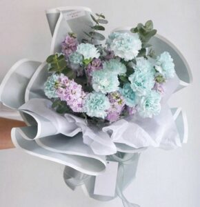 bó hoa cẩm chướng xanh