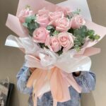 Mẫu hoa 19 bông hồng phấn