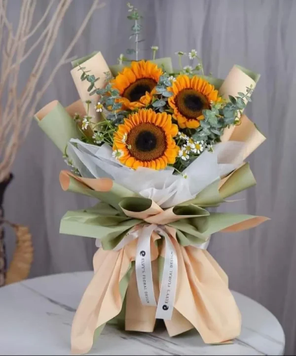 bó hoa hướng dương 3 bông