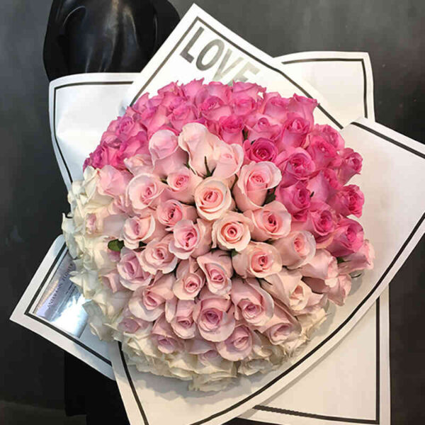 bó hoa hồng tròn