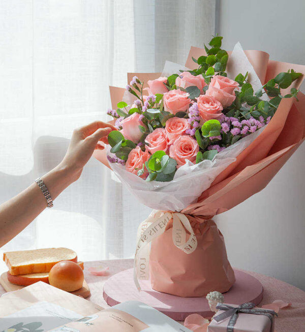 bó hoa hồng màu cam bó hoa hồng màu cam