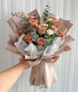 Bó hoa hồng Cappuccino đẹp