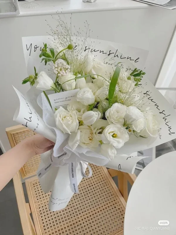 bó hoa cẩm chướng màu trắng