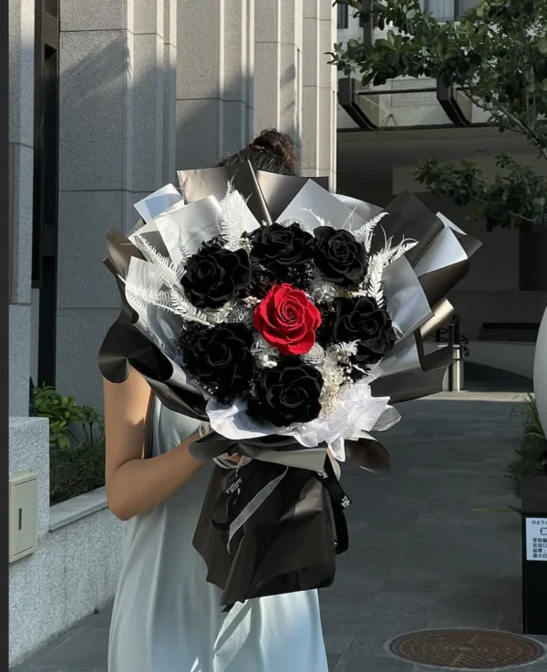 bó hồng đen sang trọng ấn tượng