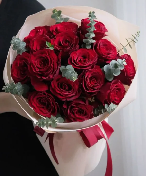 bó hoa hồng đỏ tròn giá 500k