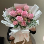 Bó hoa hồng phấn sinh nhật 11 bông tặng sinh nhật