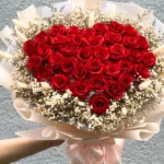 Bó hoa hồng trái tim đẹp
