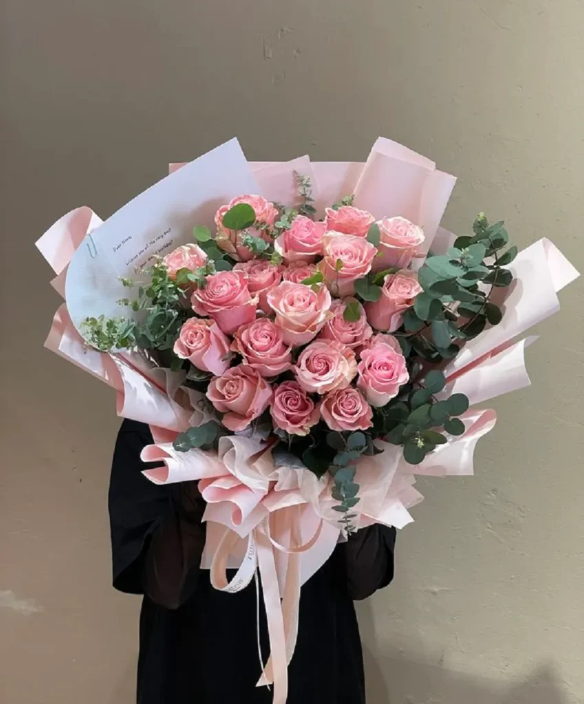 bo hoa tuoi sinh nhat bó hoa tươi sinh nhật hồng pastel