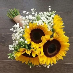 bó hướng dương cầm tay