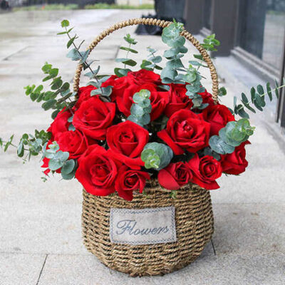 gio hoa hong do 7f garden 2 giỏ hoa hồng đỏ khai trương