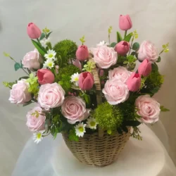 lẵng hoa khai trương để bàn giá rẻ