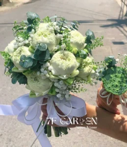 hoa cưới sen trắng