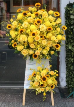 hoa khai trương tone vàng