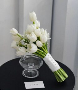 hoa cưới tulip trắng cô dâu