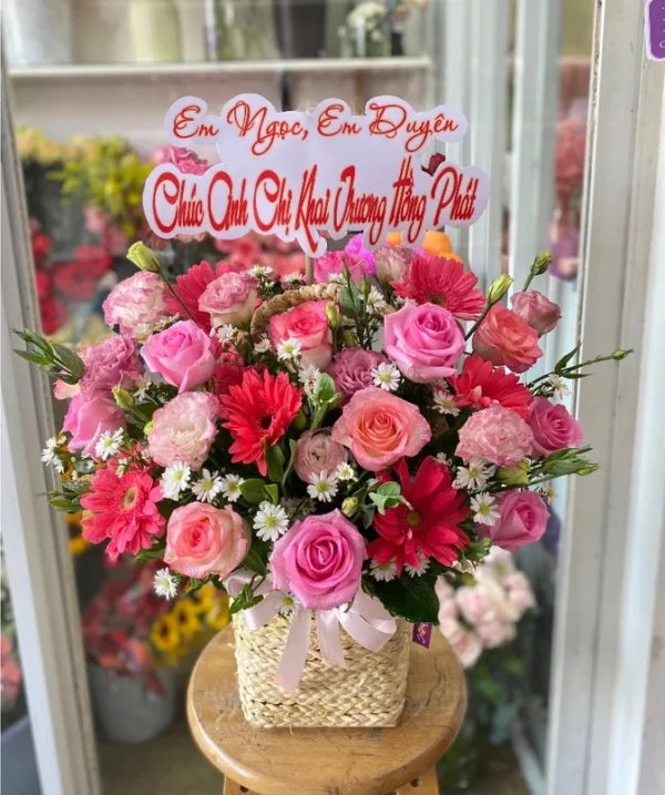 Lẵng hoa khai trương 700k - Ảnh 3