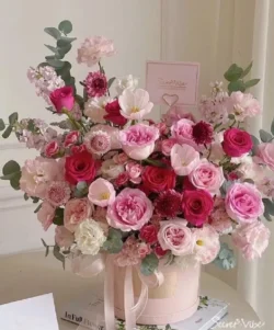 10+ Mẫu lẵng hoa khai trương màu hồng tphcm | Shop hoa 7F garden