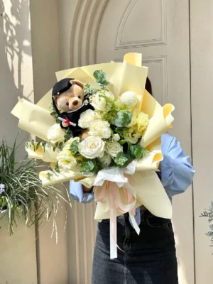 bo hoa co gau bong tot nghiep 1