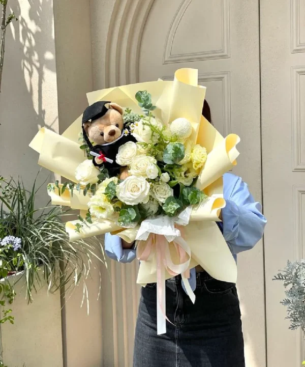 bo hoa co gau bong tot nghiep 1