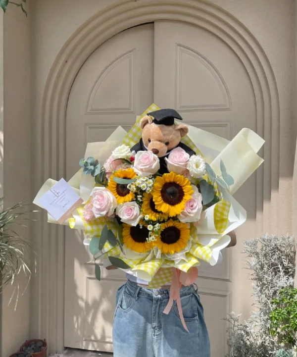 bo hoa co gau bong tot nghiep 2