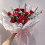bó hoa hồng đỏ 10 bông