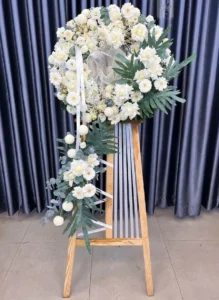 Mẫu hoa chia buồn hoa cúc trắng đám tang