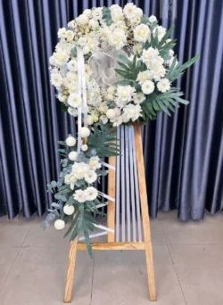 Mẫu hoa chia buồn hoa cúc trắng đám tang