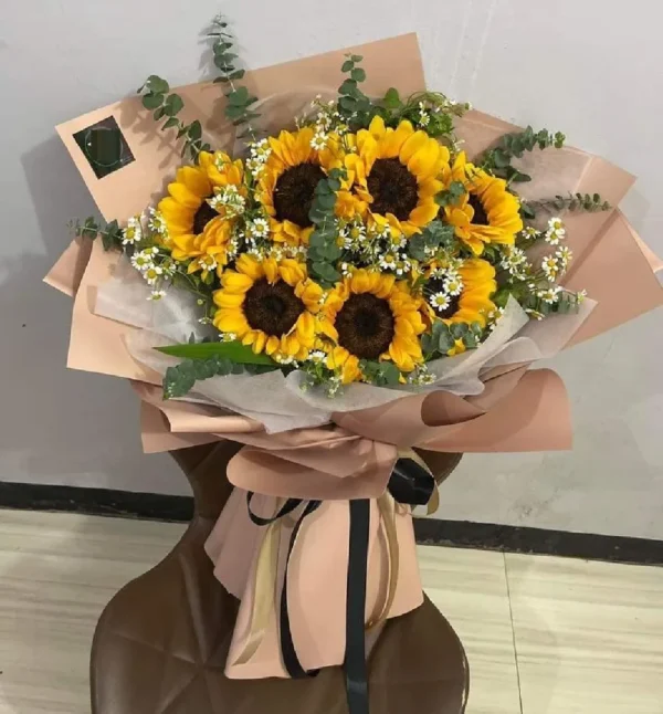 mẫu hoa hướng dương 7 bông