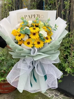 bó hoa sáp hướng dương