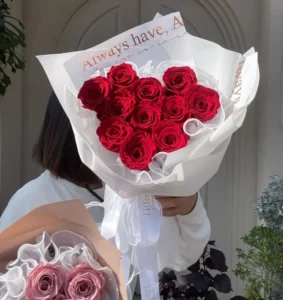 Bó hoa sáp 10 bông đỏ