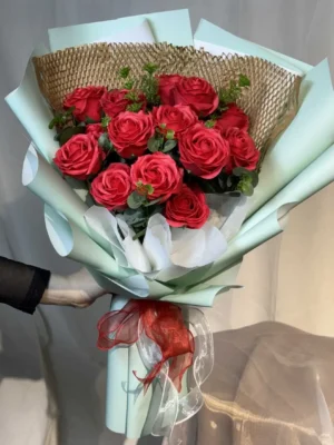 bó hoa sáp đỏ