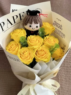 bó hoa sáp màu vàng