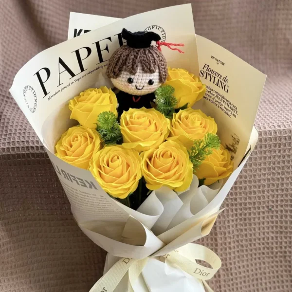 bó hoa sáp màu vàng