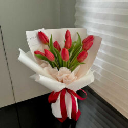 bó hoa tulip đỏ 9 bông