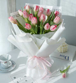 bó hoa tulip hồng