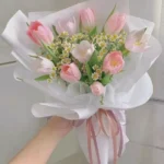 Bó hoa tulip hồng nhạt tặng sinh nhật