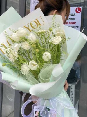 bo hoa tulip trang 7 bong 6 optimized bó hoa tulip trắng