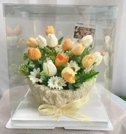 giỏ hoa sáp để bàn