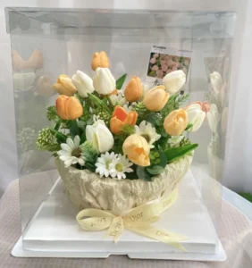 giỏ hoa sáp để bàn