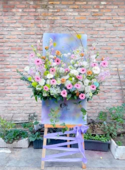 hoa mừng khai trương quán cafe