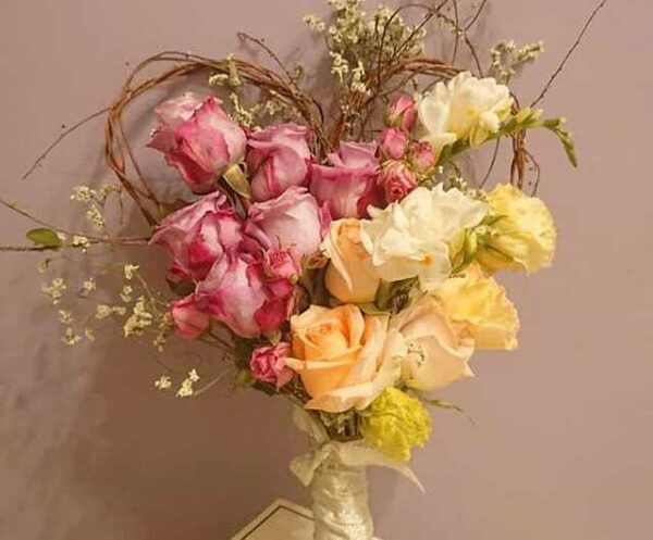 bó hoa sáp trái tim