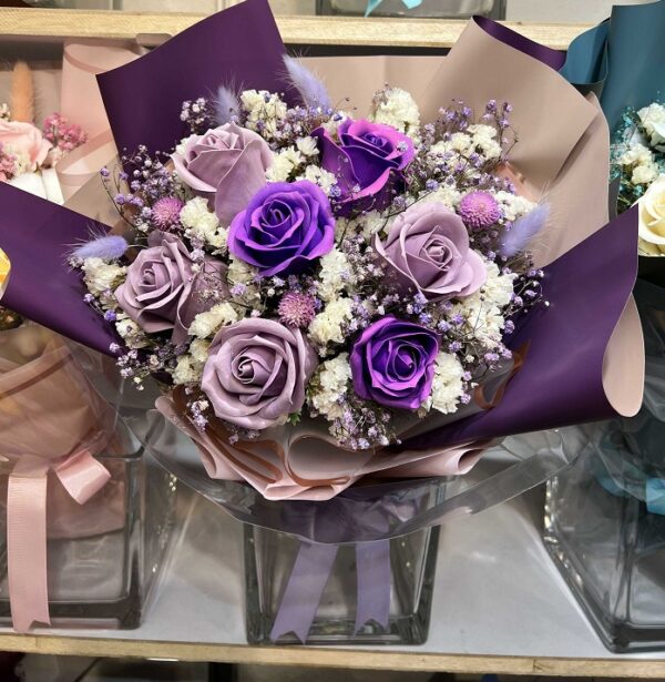 hoa sinh nhật màu tím (2) bó hoa sinh nhật màu tím