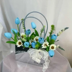 giỏ hoa tulip giả