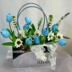 giỏ hoa tulip sáp đẹp