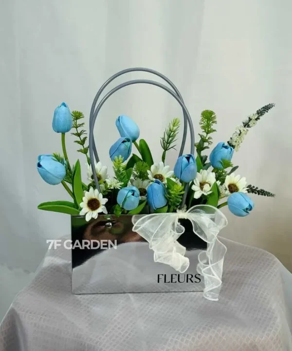 giỏ hoa sáp tulip