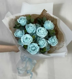 bó hoa sáp màu xanh dương