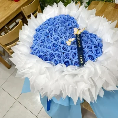 hoa hồng sáp xanh dương