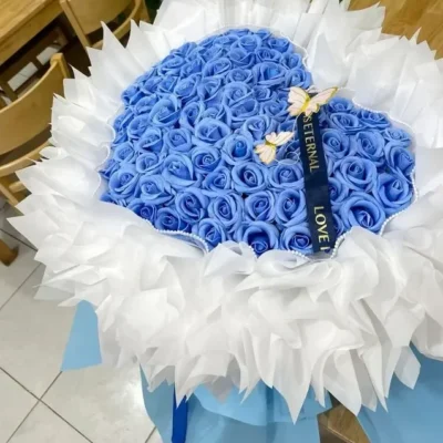 hoa hồng sáp xanh dương